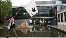 Acción Asalta del colectivo Plataforma A en el Día Internacional de los Museos en Bilbao en 2013. Foto Diana Terceño